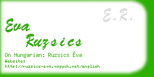eva ruzsics business card